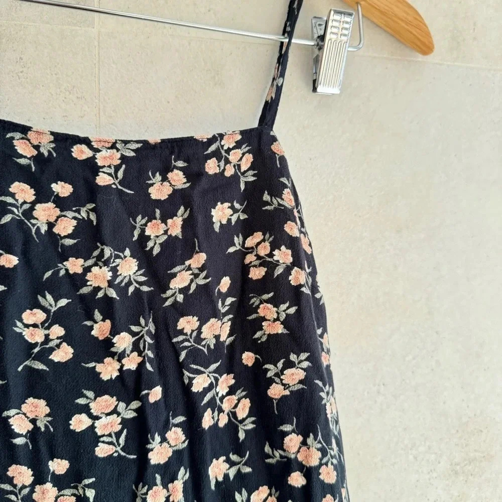 American Eagle floral sundress navy 90’s white size small babydoll prairie - Picture 6 of 6
